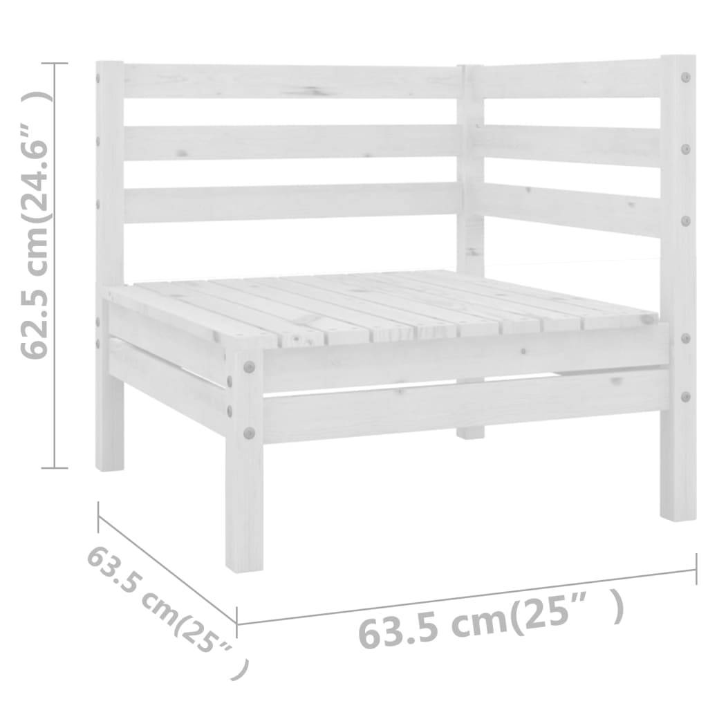 vidaXL 10-tlg. Garten-Lounge-Set Weiß Massivholz Kiefer