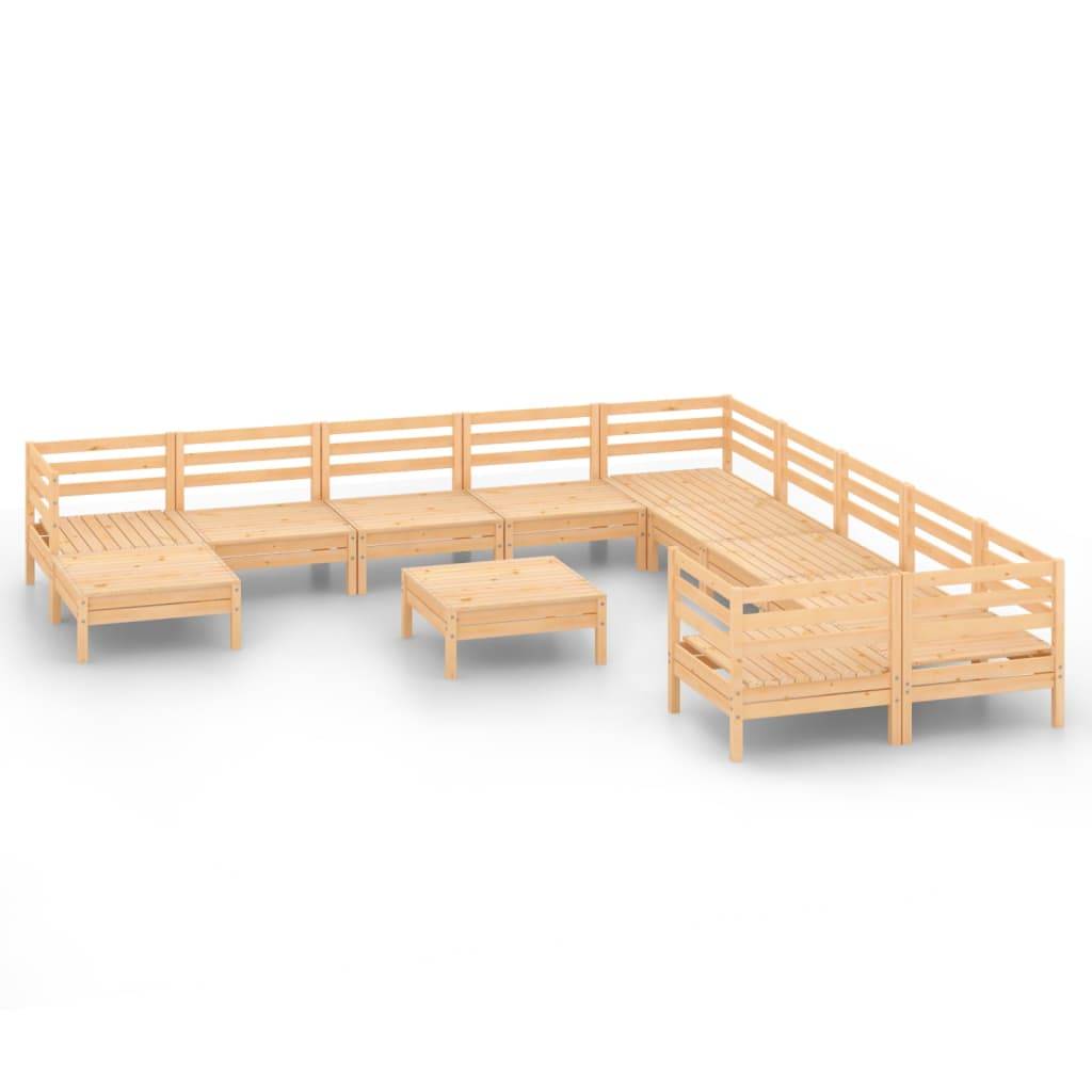 vidaXL 12-tlg. Garten-Lounge-Set Massivholz Kiefer