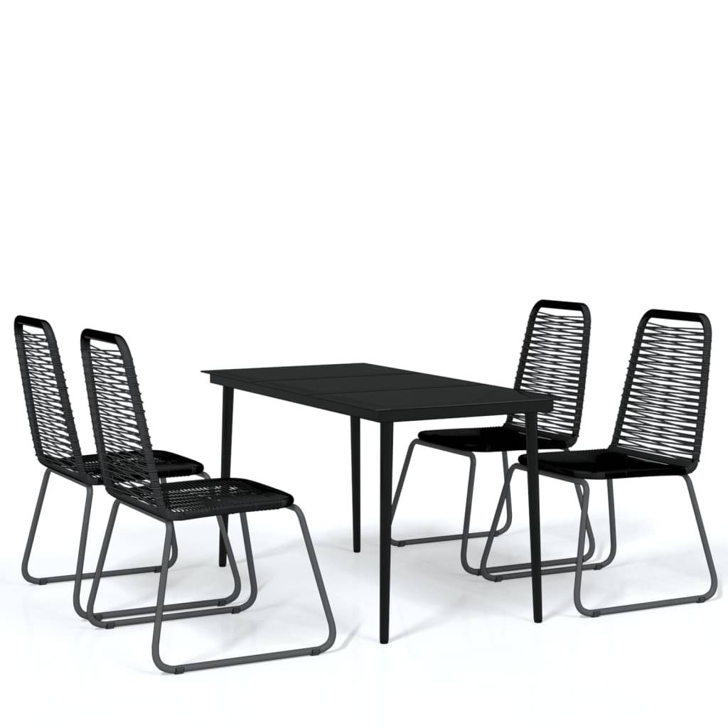 vidaXL 5-tlg. Garten-Essgruppe Schwarz