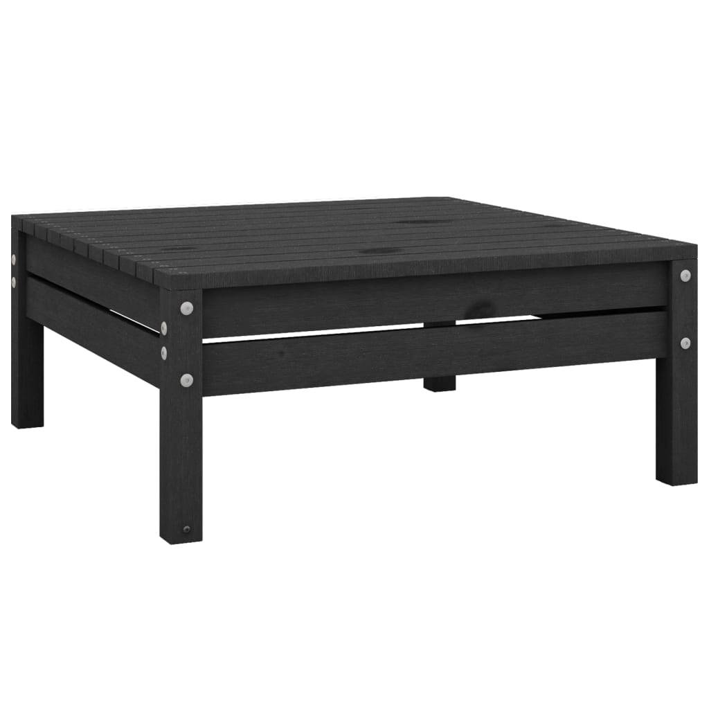 vidaXL Gartenhocker Schwarz Massivholz Kiefer