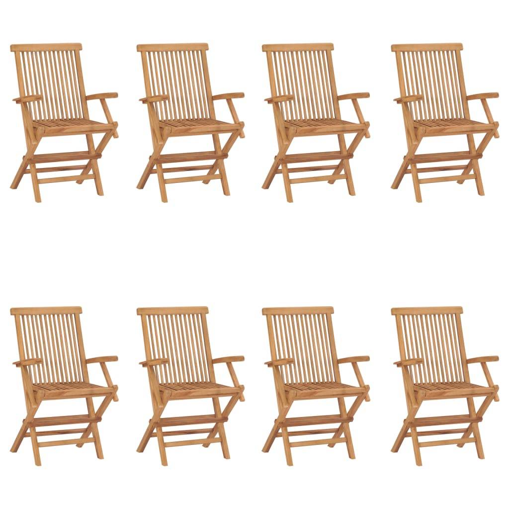 vidaXL Klappbare Gartenstühle 8 Stk. Massivholz Teak