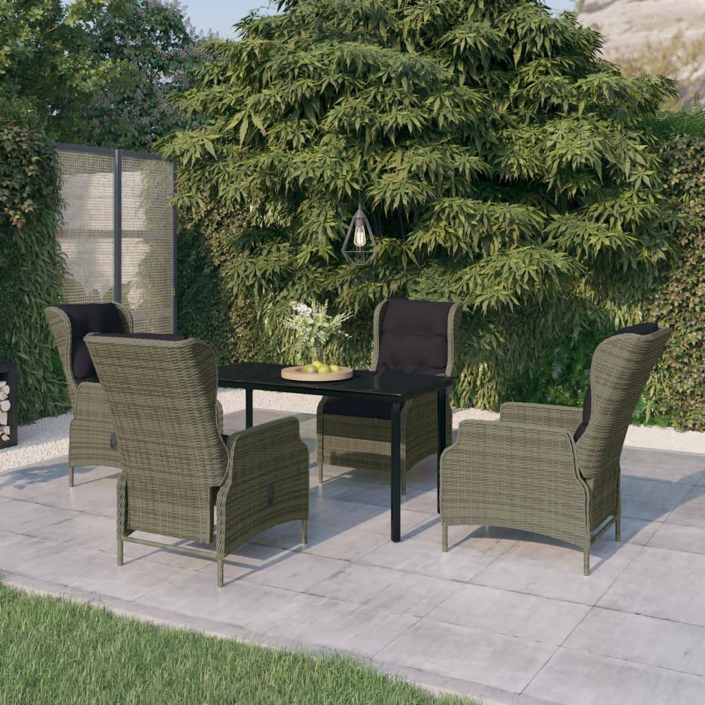 vidaXL 5-tlg. Garten-Essgruppe Braun