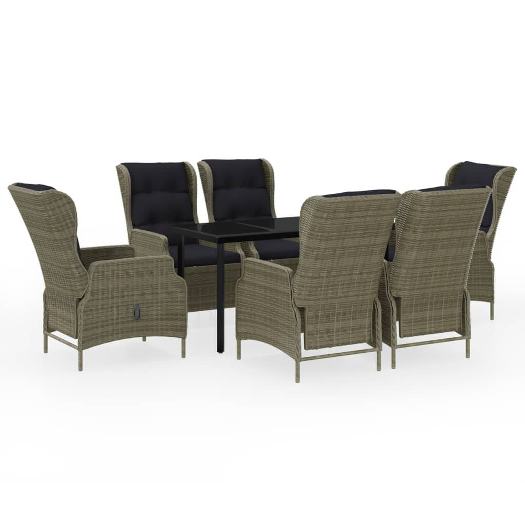 vidaXL 7-tlg. Garten-Essgruppe Braun