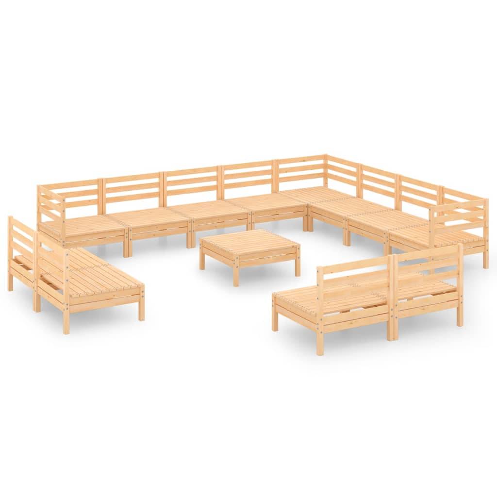 vidaXL 13-tlg. Garten-Lounge-Set Massivholz Kiefer