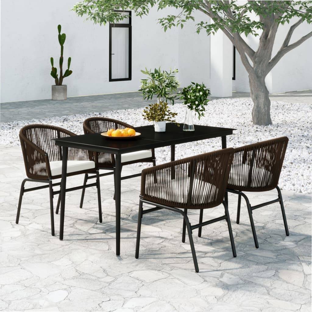 vidaXL 5-tlg. Garten-Essgruppe Braun