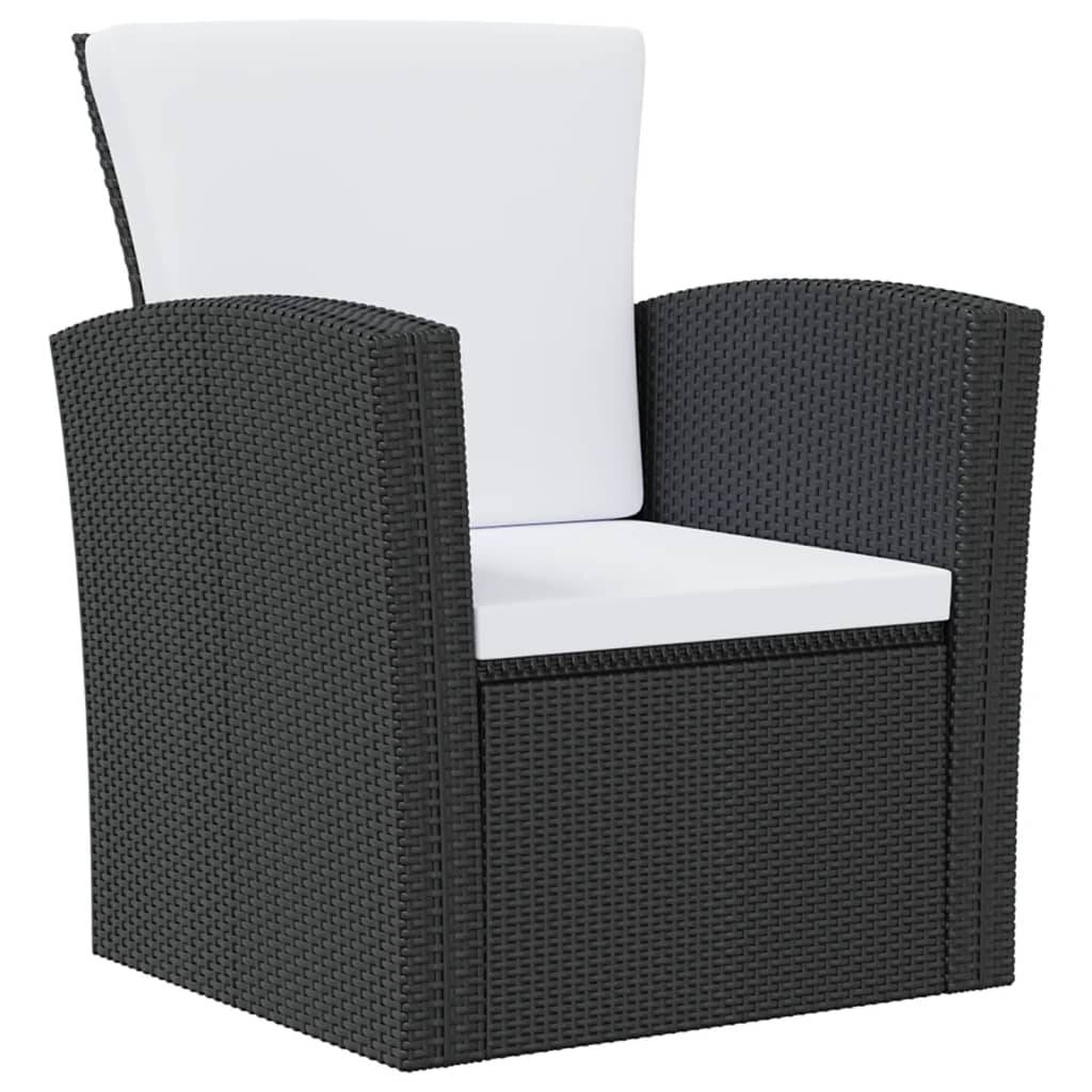 vidaXL 16-tlg. Garten-Lounge-Set mit Kissen Poly-Rattan Schwarz