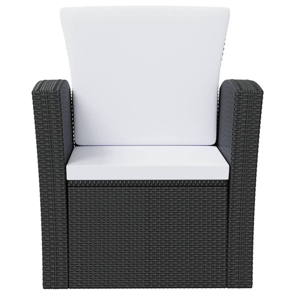 vidaXL 16-tlg. Garten-Lounge-Set mit Kissen Poly-Rattan Schwarz