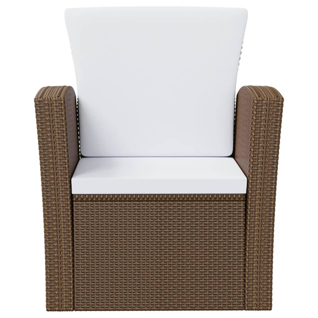 vidaXL 8-tlg. Garten-Lounge-Set mit Kissen Poly Rattan Braun