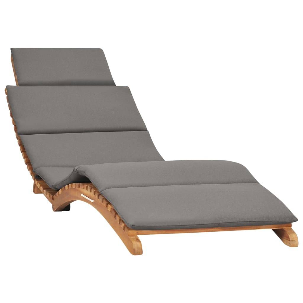 vidaXL Sonnenliegen 2 Stk. mit Auflagen Massivholz Teak