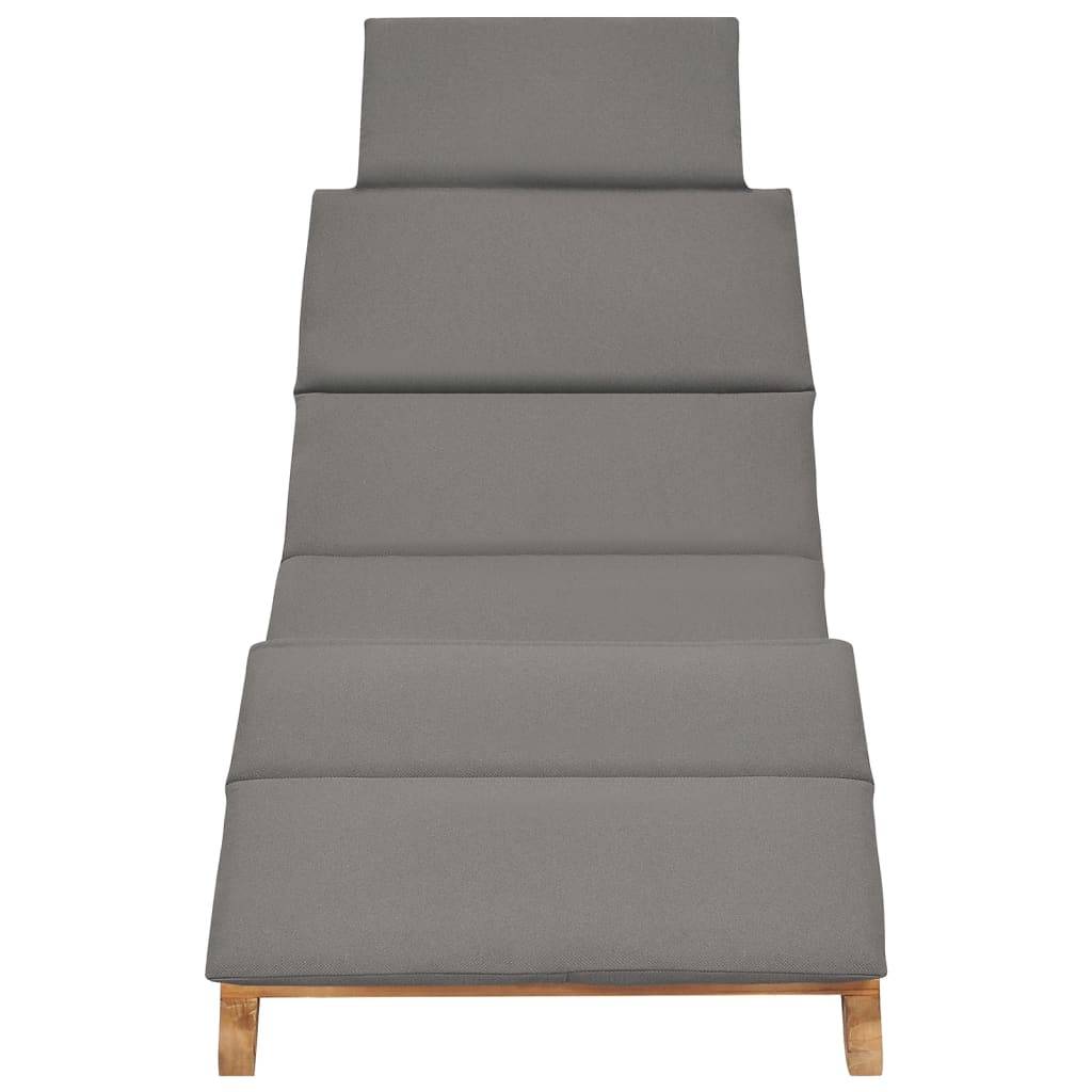 vidaXL Sonnenliegen 2 Stk. mit Auflagen Massivholz Teak