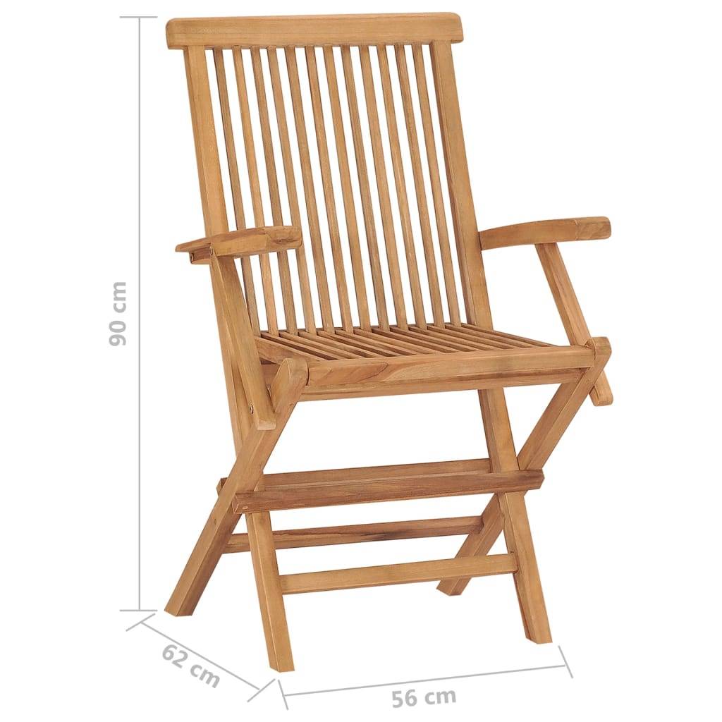 vidaXL Klappbare Gartenstühle 6 Stk. Massivholz Teak