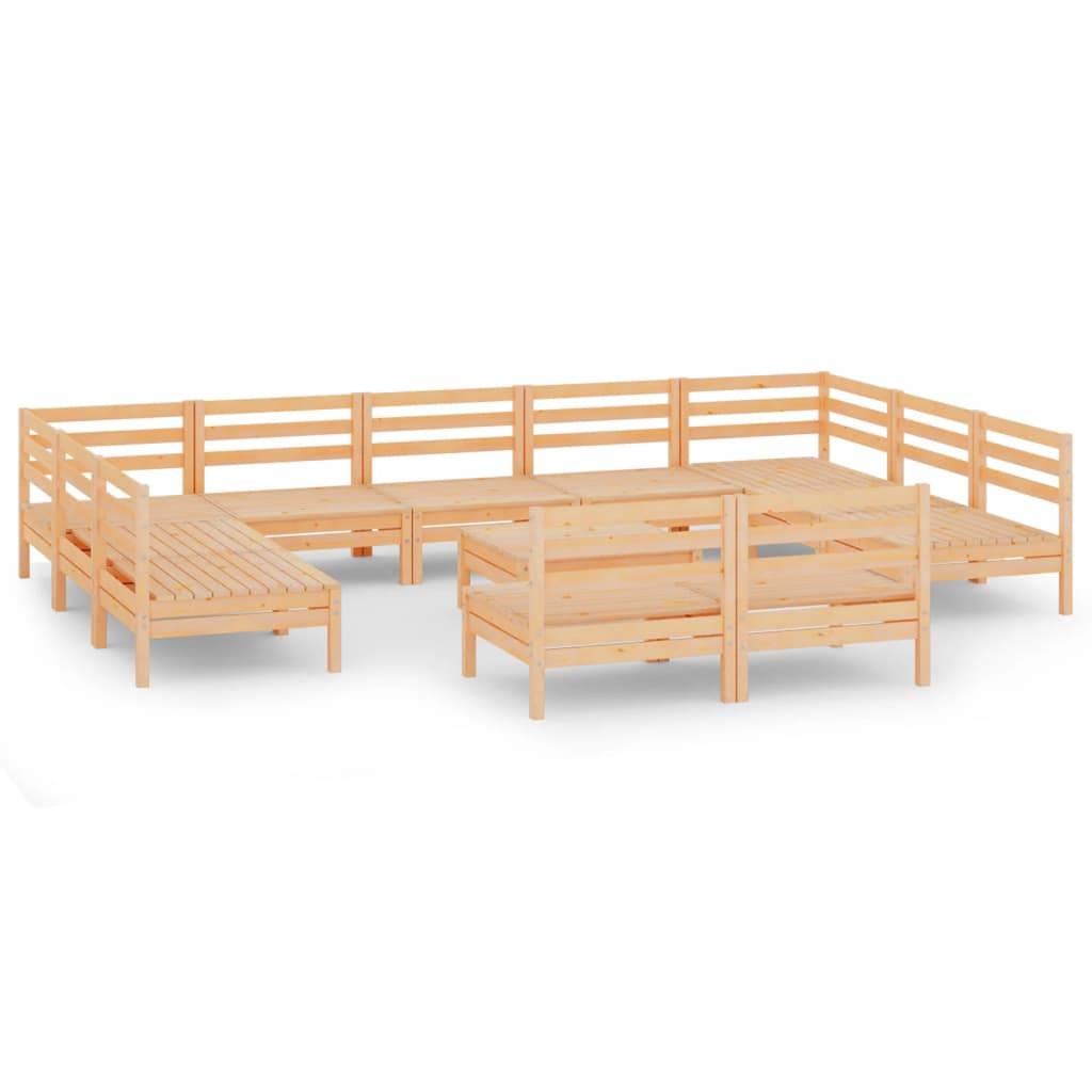 vidaXL 12-tlg. Garten-Lounge-Set Massivholz Kiefer