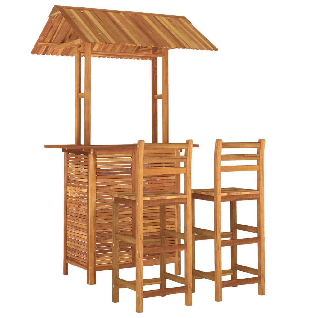 vidaXL 3-tlg. Gartenbar-Set Massivholz Akazie
