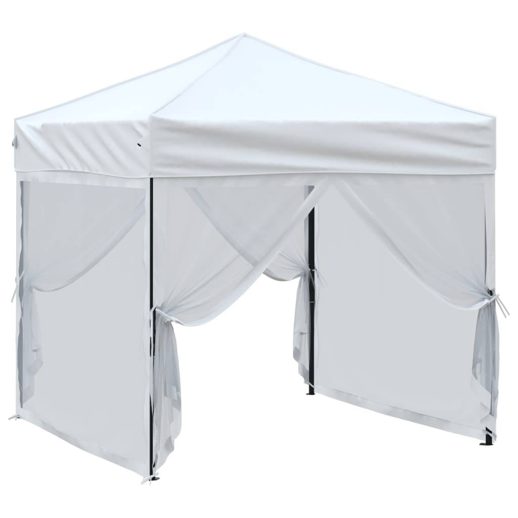 vidaXL Partyzelt Faltbar mit Seitenwänden Weiß 2x2 m