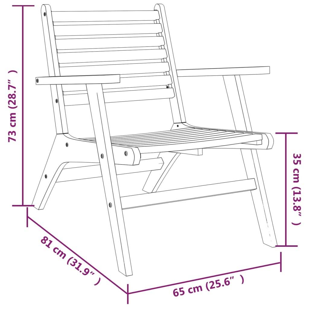 vidaXL Gartenstühle 2 Stk. Massivholz Akazie