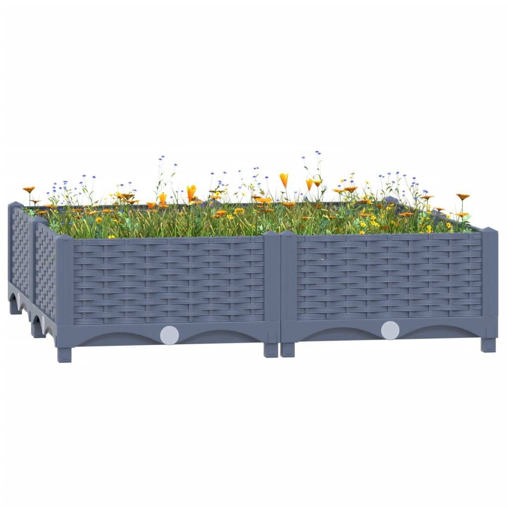 vidaXL Hochbeet 80x80x23 cm Polypropylen