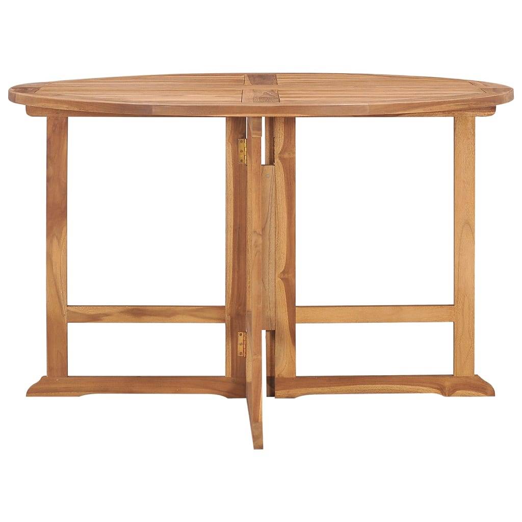 vidaXL Garten-Esstisch Klappbar Ø110x75 cm Massivholz Teak