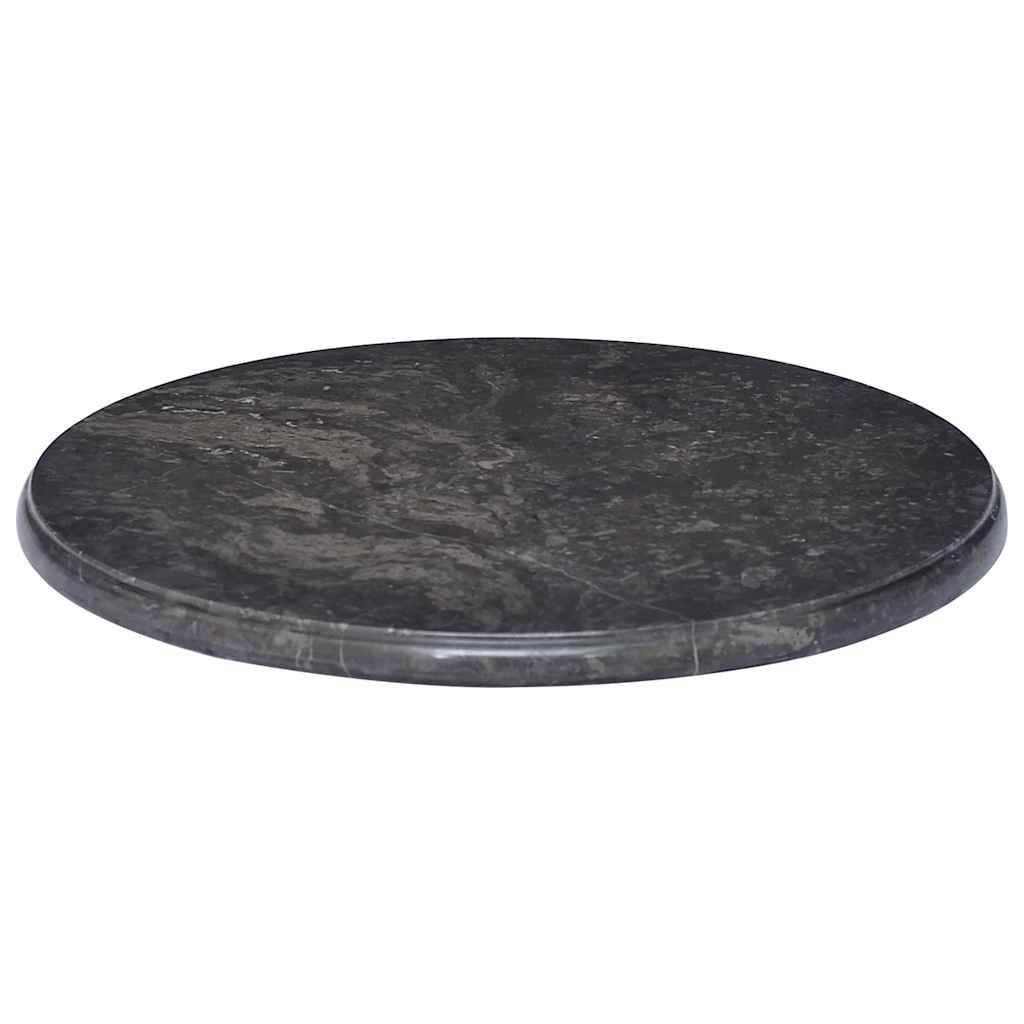 vidaXL Tischplatte Schwarz Ø50x2,5 cm Marmor