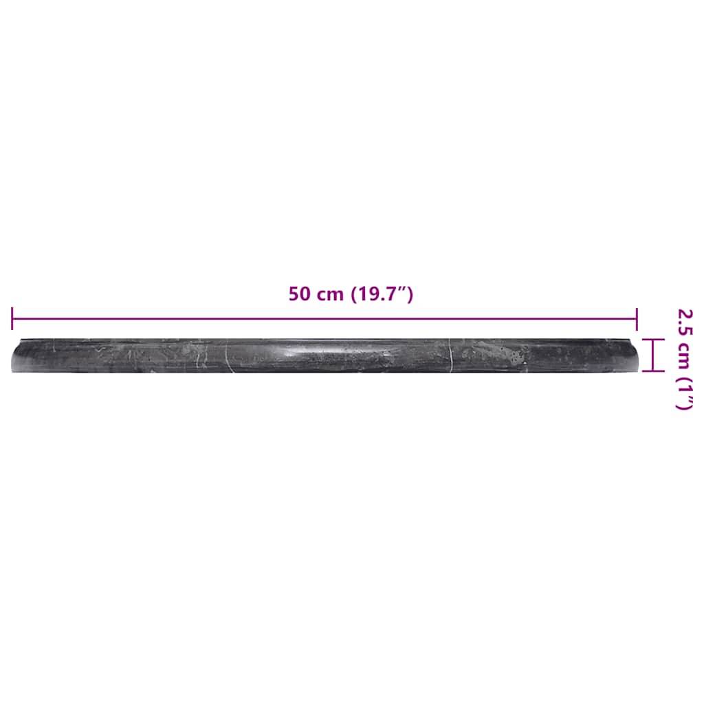 vidaXL Tischplatte Schwarz Ø50x2,5 cm Marmor