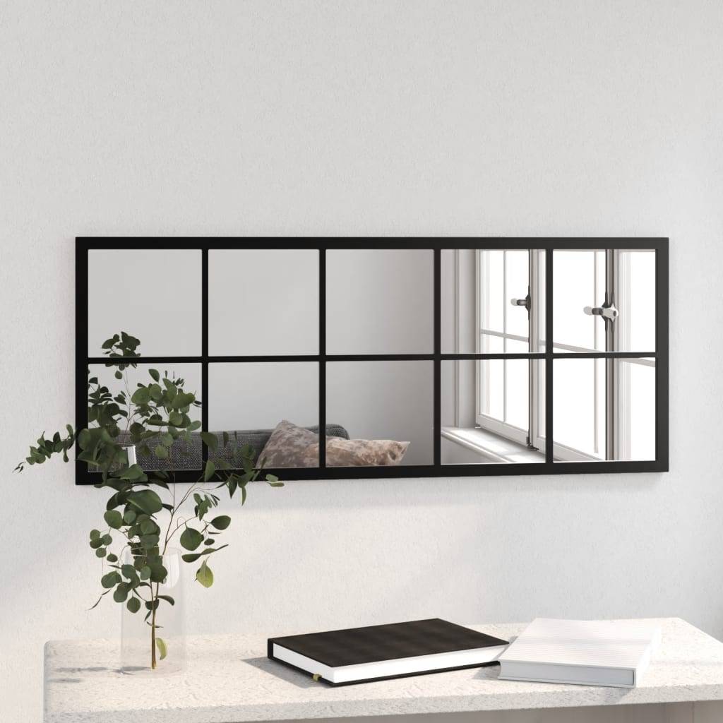 vidaXL Wandspiegel Schwarz 100x40 cm Metall