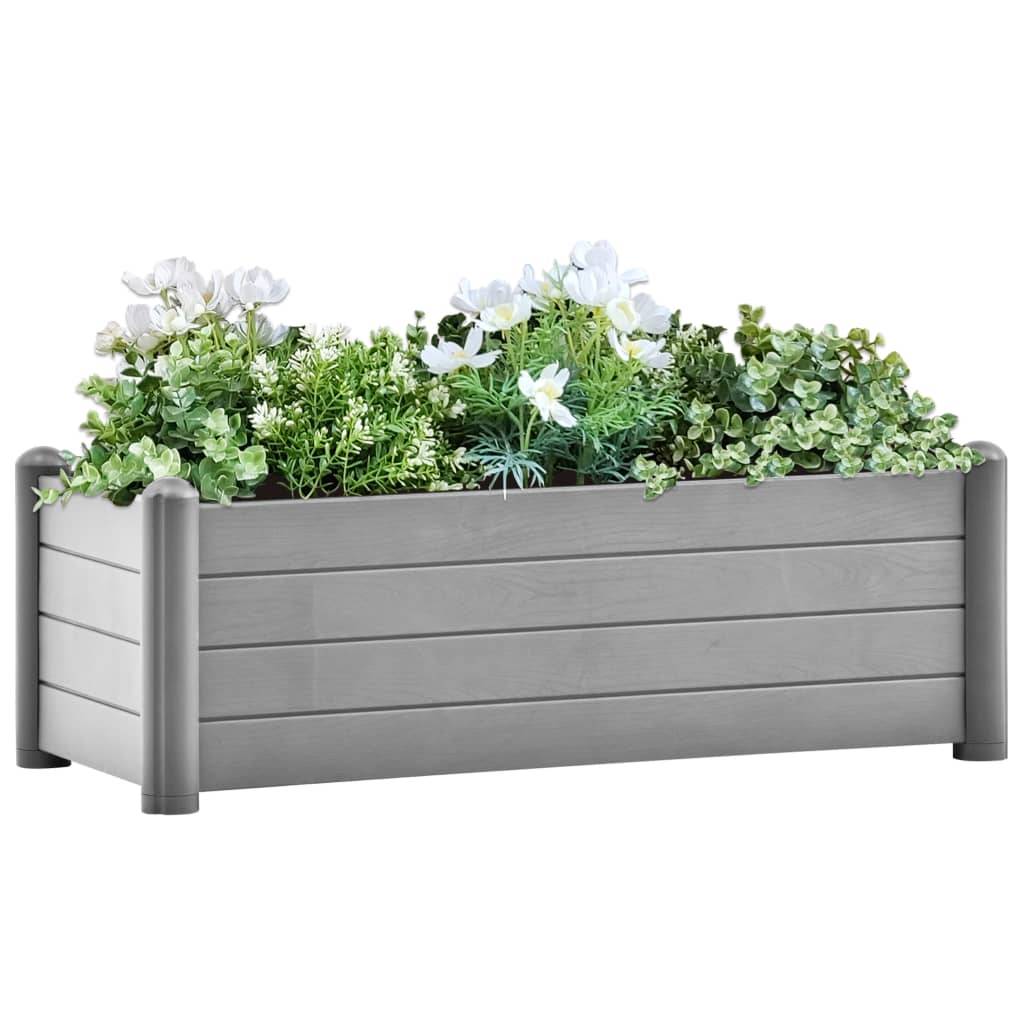 vidaXL Garten-Hochbeet PP Steingrau 100x43x35 cm