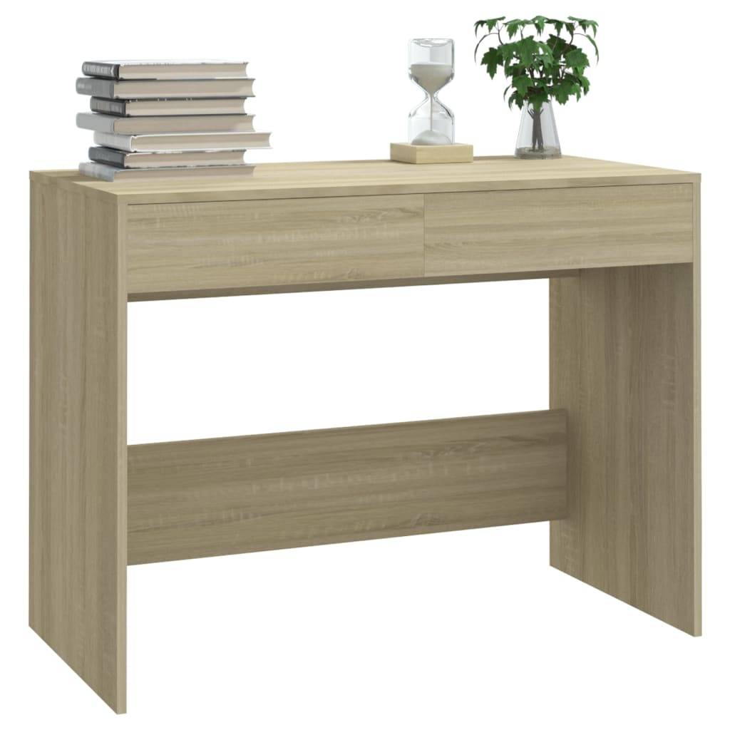 vidaXL Schreibtisch Sonoma-Eiche 101x50x76,5 cm Holzwerkstoff