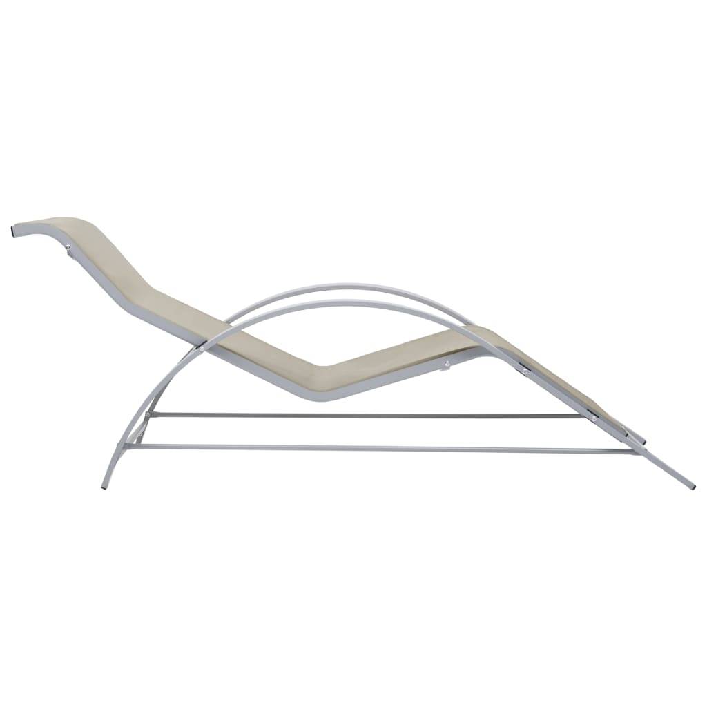 vidaXL Sonnenliege Textilene und Aluminium Creme
