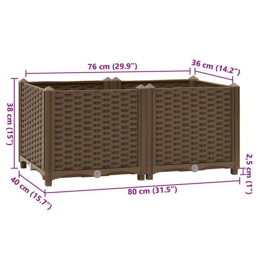 vidaXL Hochbeet 80x40x38 cm Polypropylen