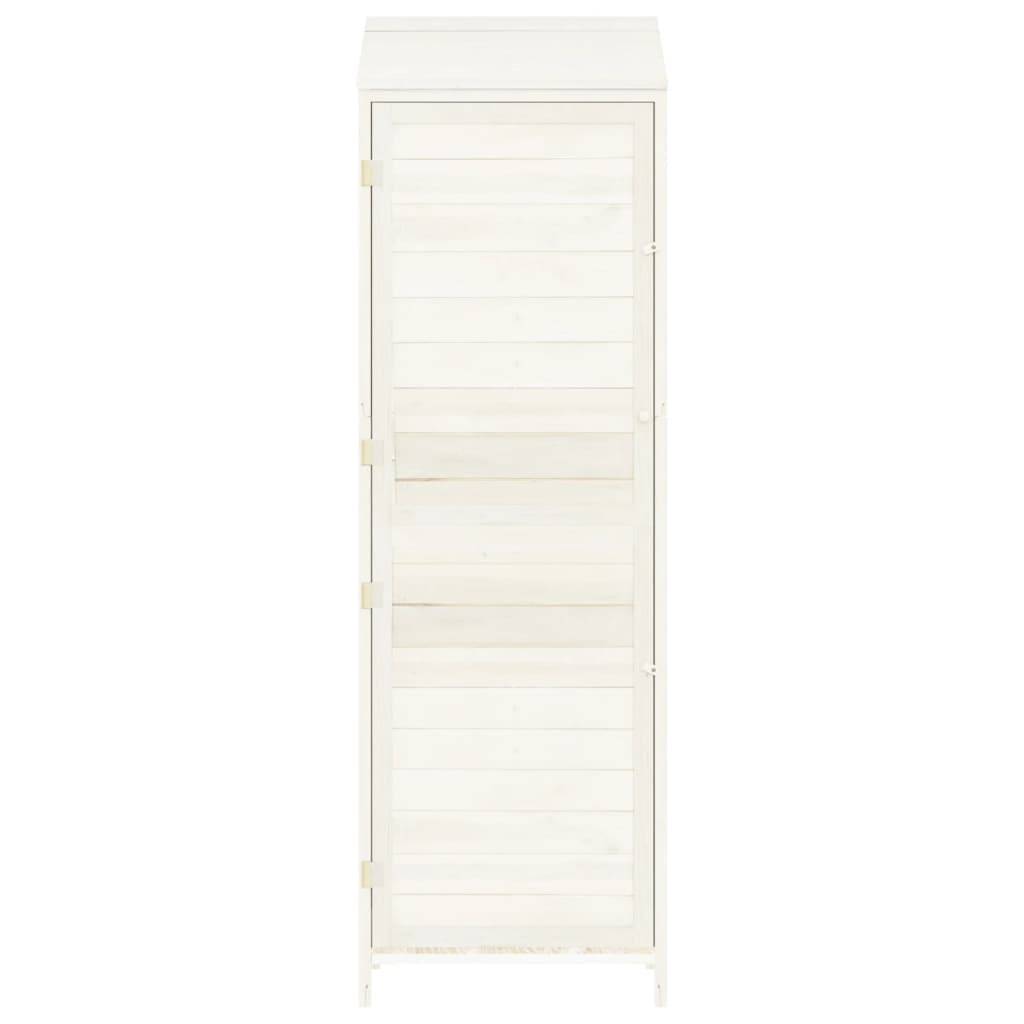 vidaXL Geräteschuppen Weiß 55x52x174,5 cm Massivholz Tanne