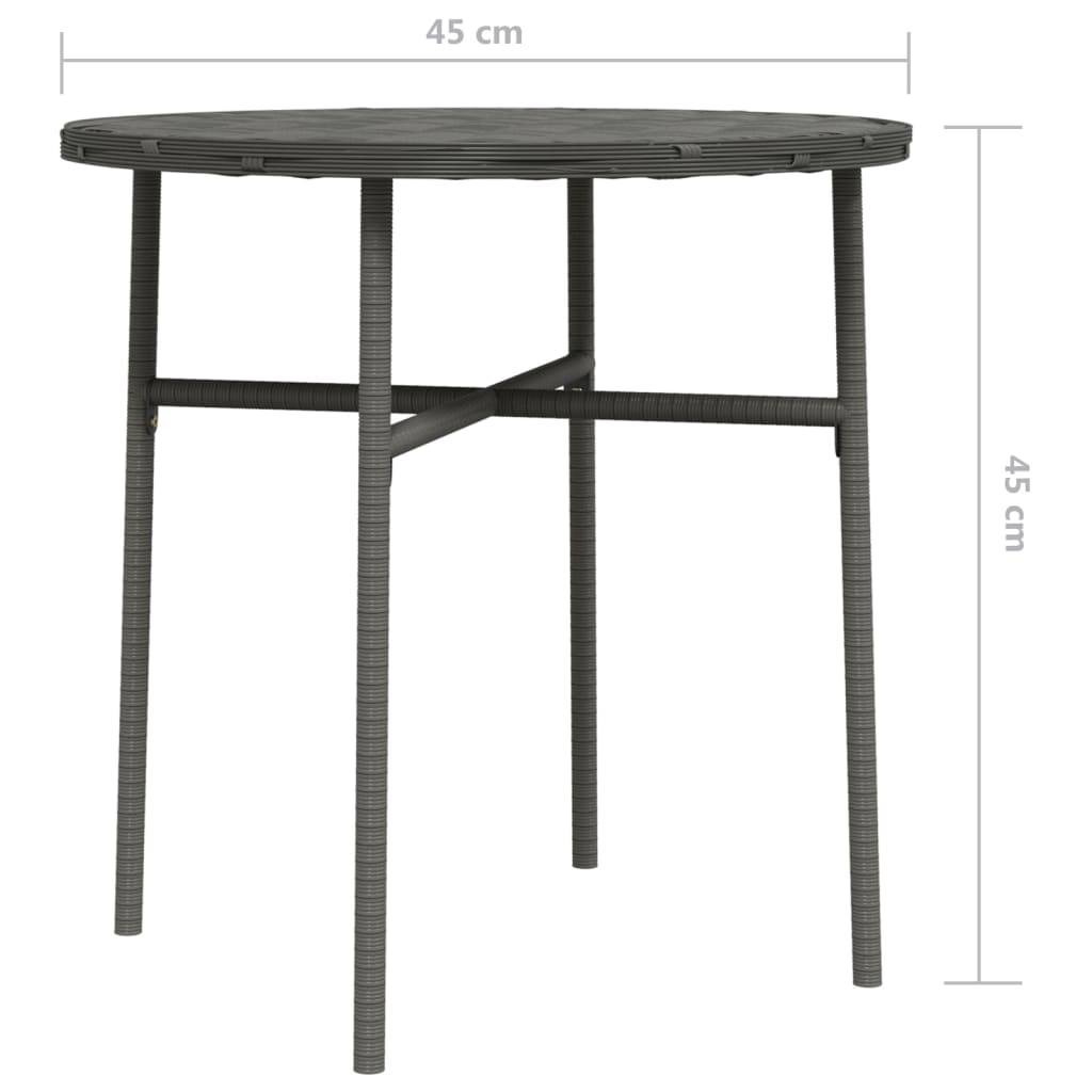 vidaXL Beistelltisch Grau 45 cm Poly Rattan