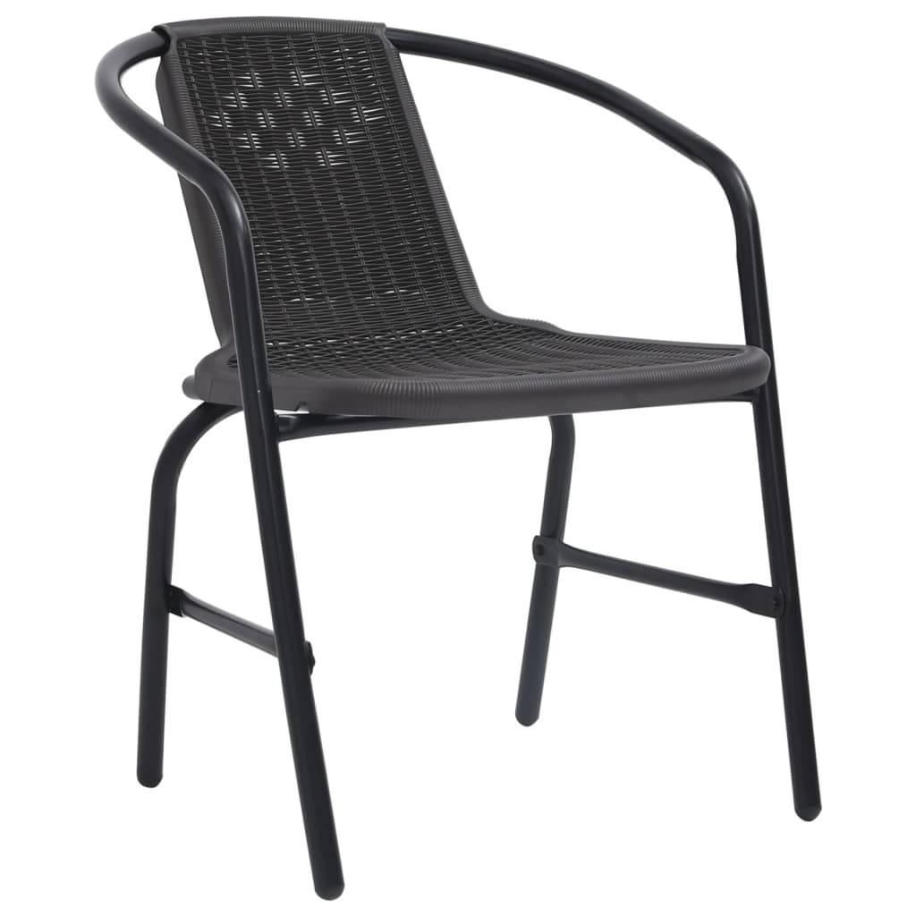 vidaXL Gartenstühle 2 Stk. Kunststoff Rattan-Optik und Stahl 110 kg