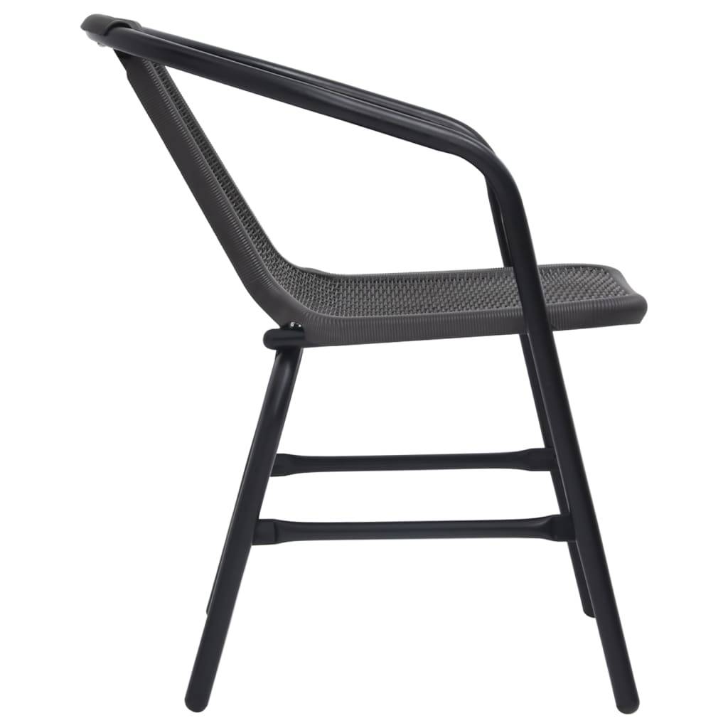vidaXL Gartenstühle 2 Stk. Kunststoff Rattan-Optik und Stahl 110 kg