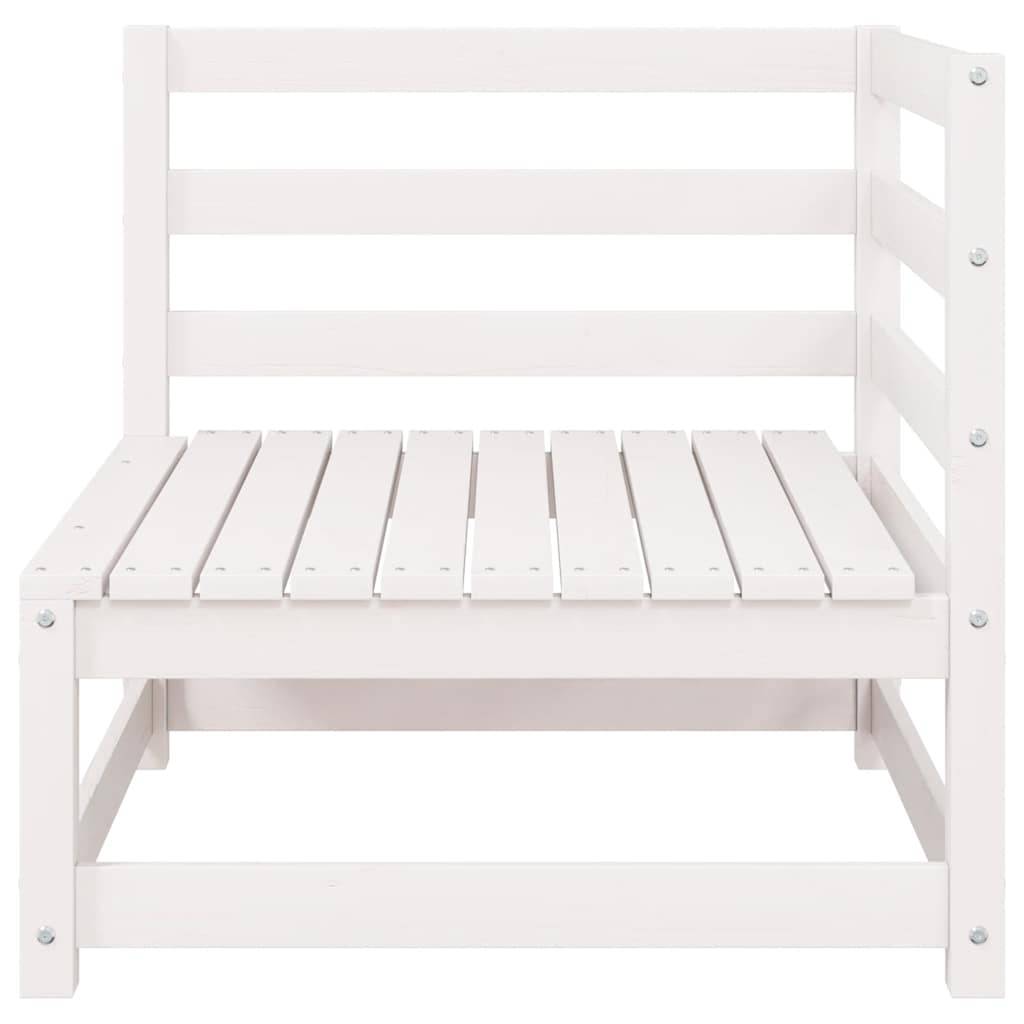 vidaXL 2-tlg. Garten-Lounge-Set mit Kissen Weiß Kiefer Massivholz