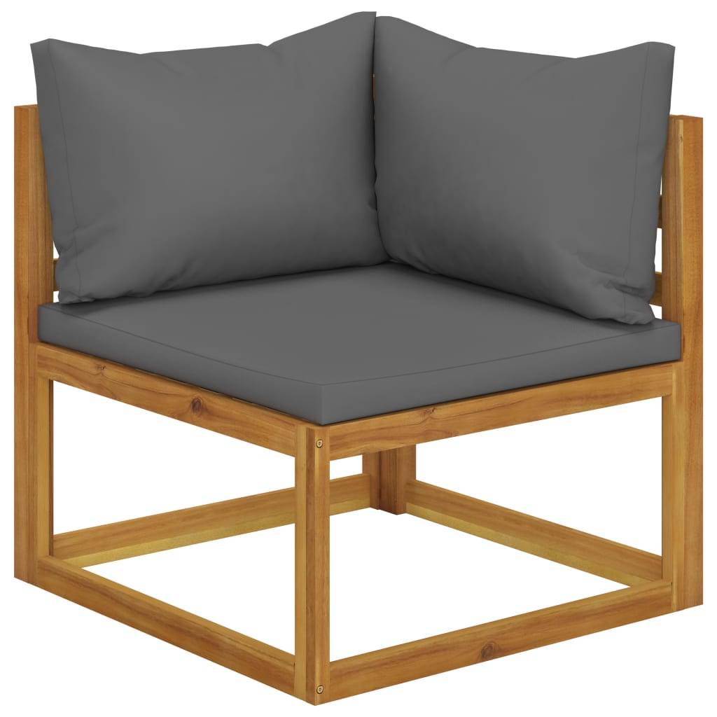 vidaXL 11-tlg. Garten-Lounge-Set mit Auflagen Massivholz Akazie