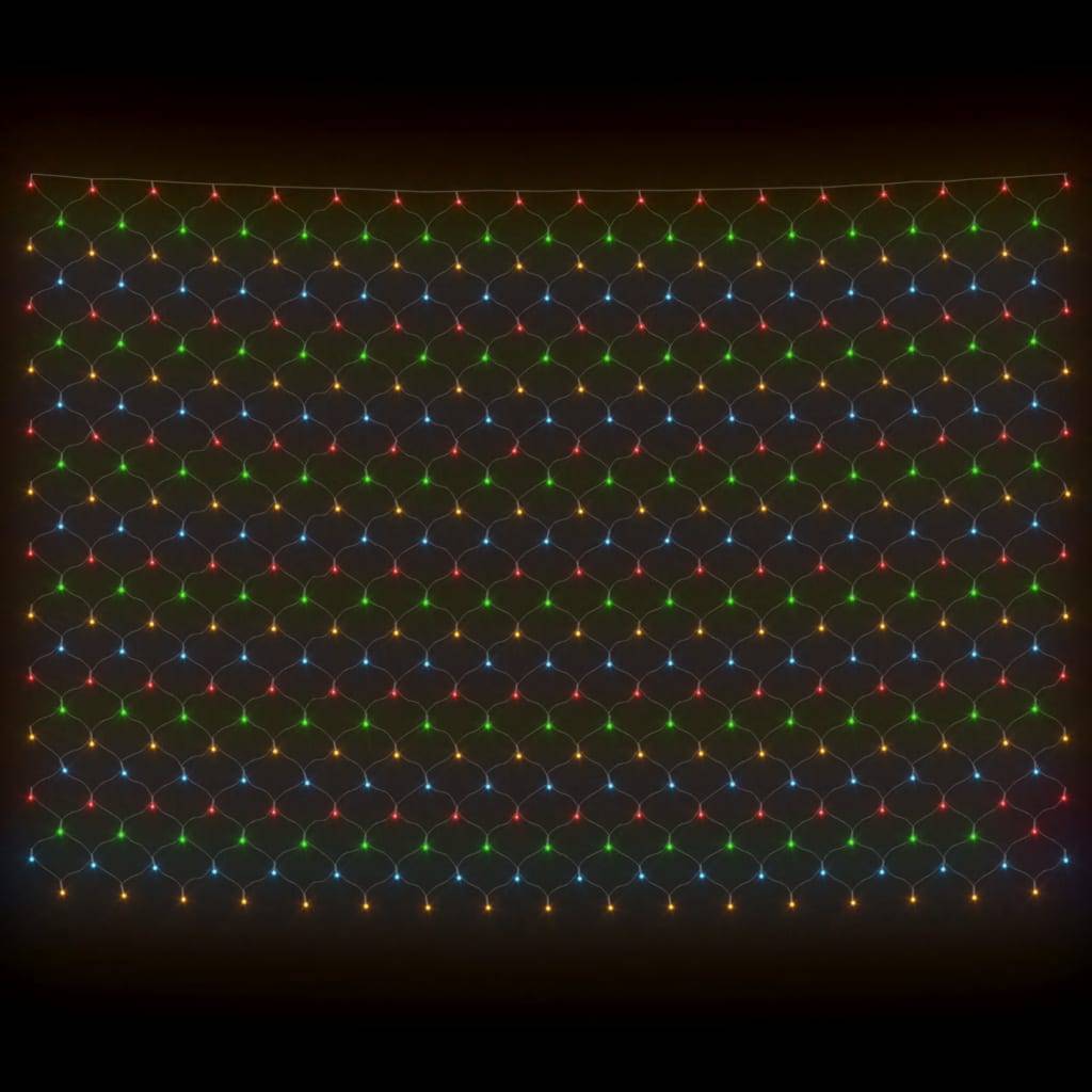vidaXL LED-Lichternetz Mehrfarbig 3x2 m 204 LEDs Indoor Outdoor