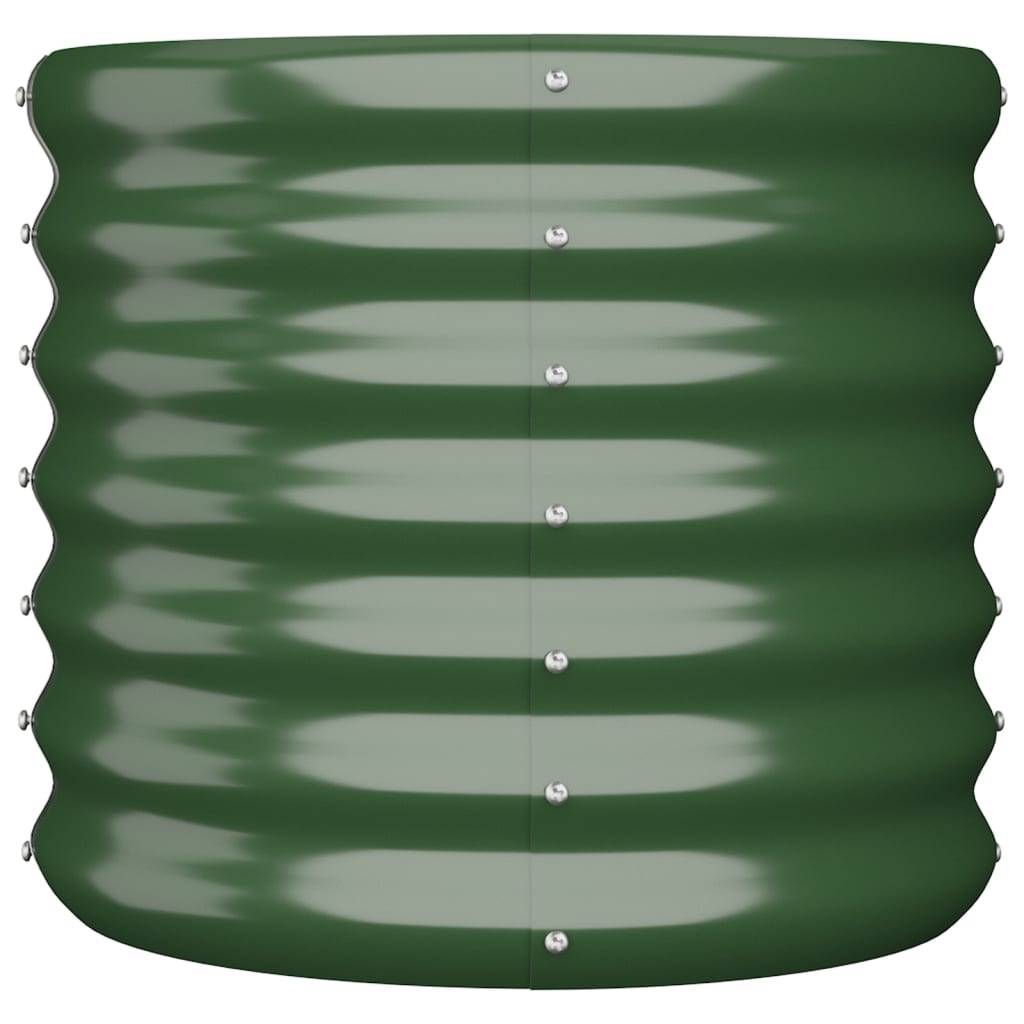 vidaXL Pflanzkübel Pulverbeschichteter Stahl 40x40x36 cm Grün
