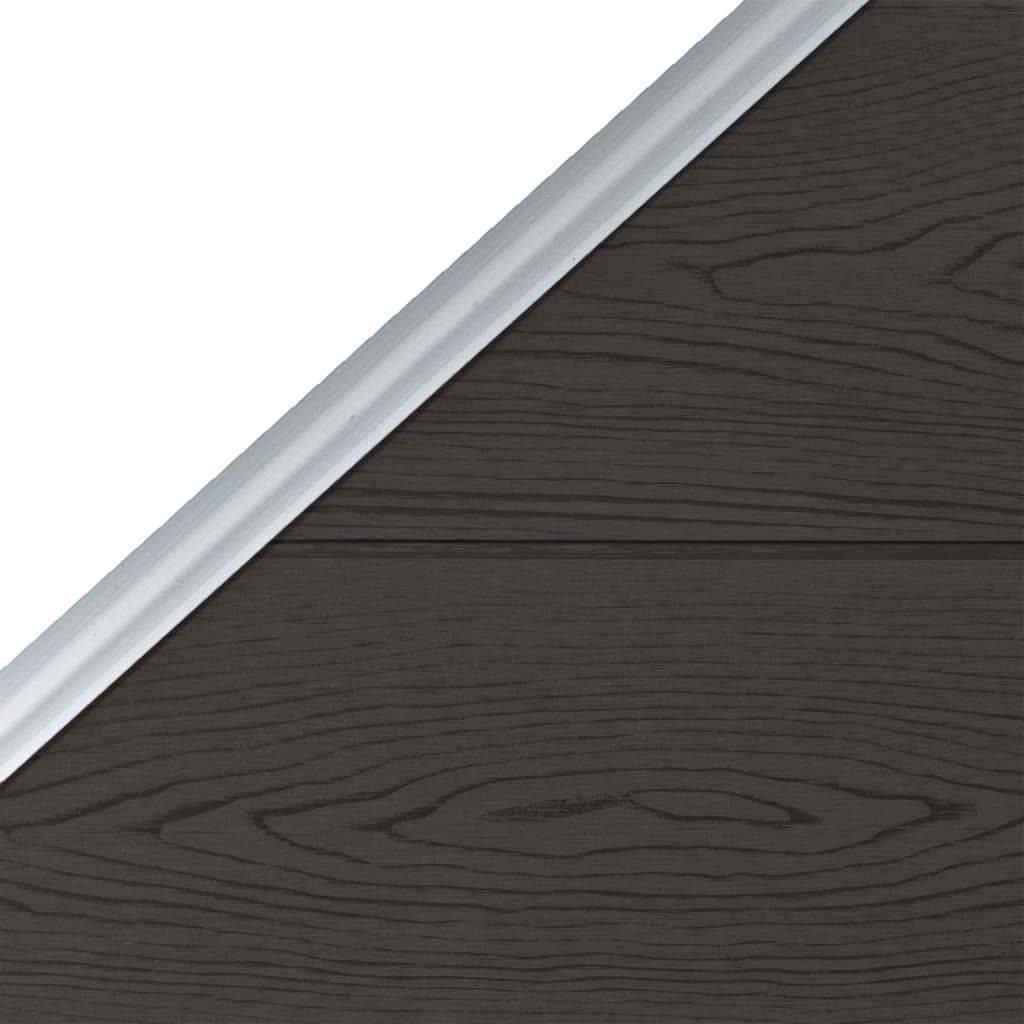 vidaXL Zaunelement WPC 95x(105-180) cm Schwarz