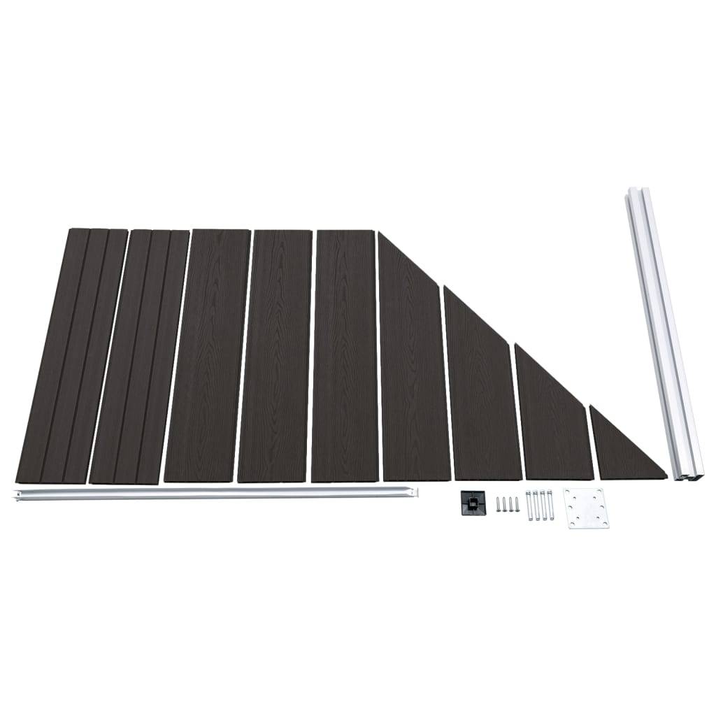 vidaXL Zaunelement WPC 95x(105-180) cm Schwarz