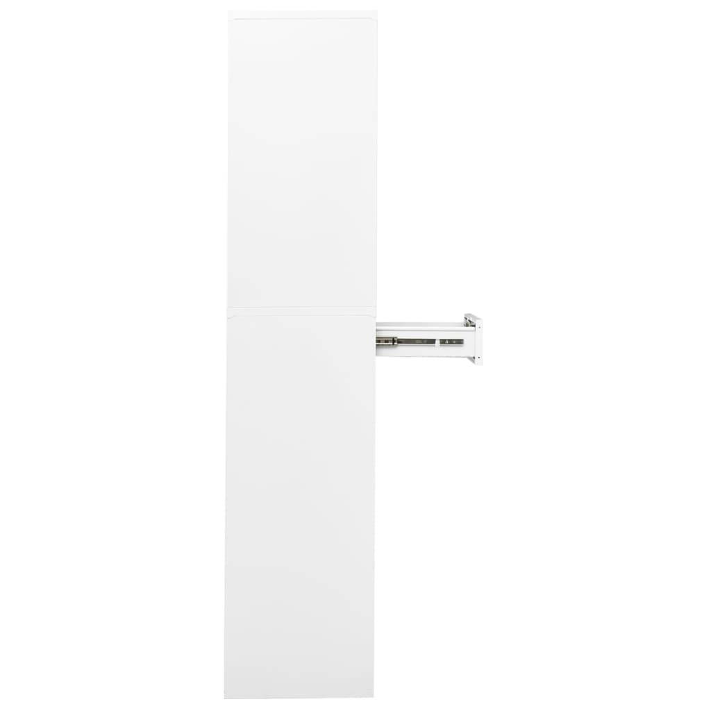 vidaXL Büroschrank Weiß 90x40x180 cm Stahl und Hartglas