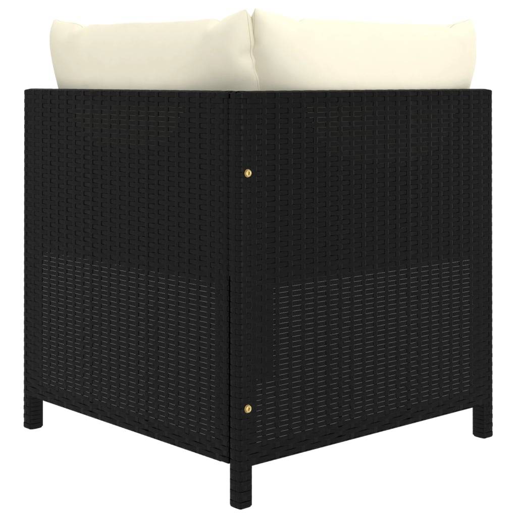 vidaXL 6-tlg. Garten-Lounge-Set mit Kissen Poly Rattan Schwarz