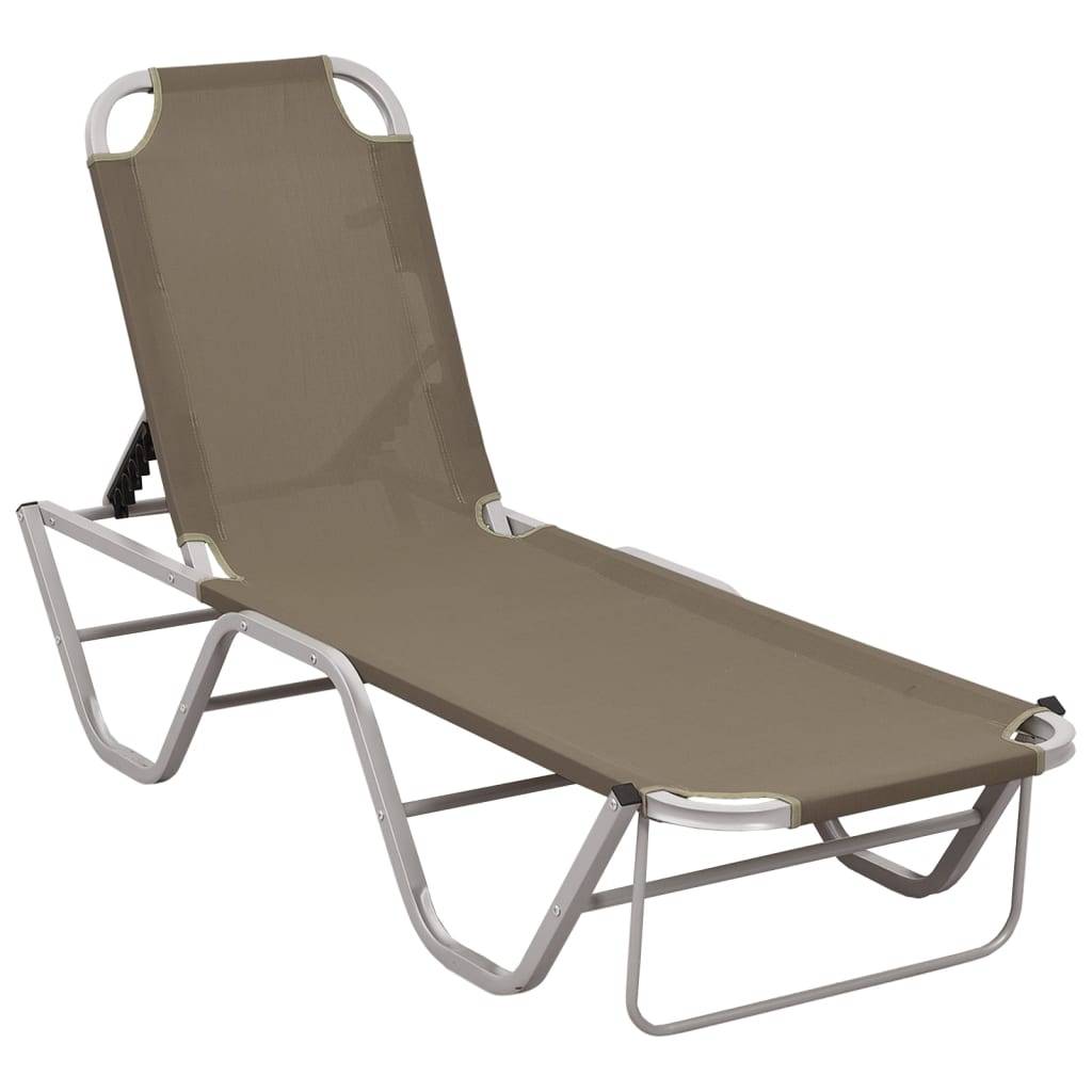 vidaXL Sonnenliege Aluminium und Textilene Taupe