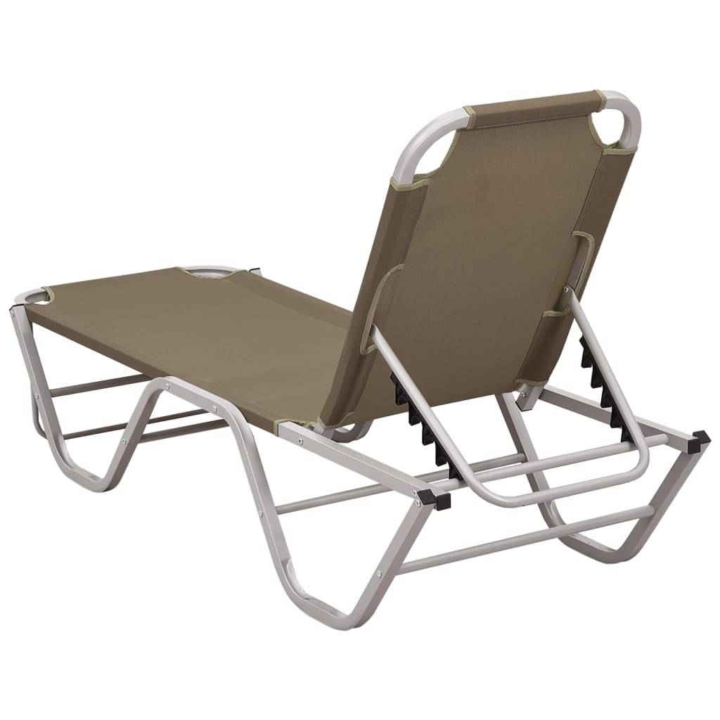 vidaXL Sonnenliege Aluminium und Textilene Taupe