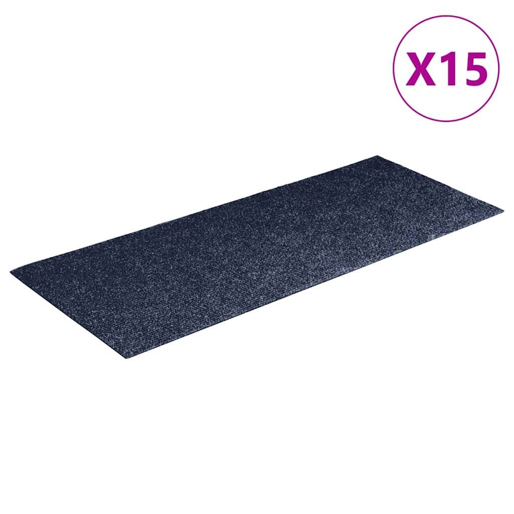 vidaXL Selbstklebende Treppenmatten 15 Stk. 60x25 cm Graublau