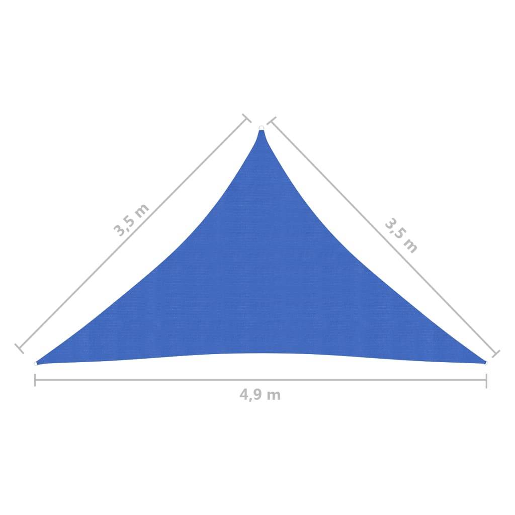 vidaXL Sonnensegel 160 g/m² Blau 3,5x3,5x4,9 m HDPE