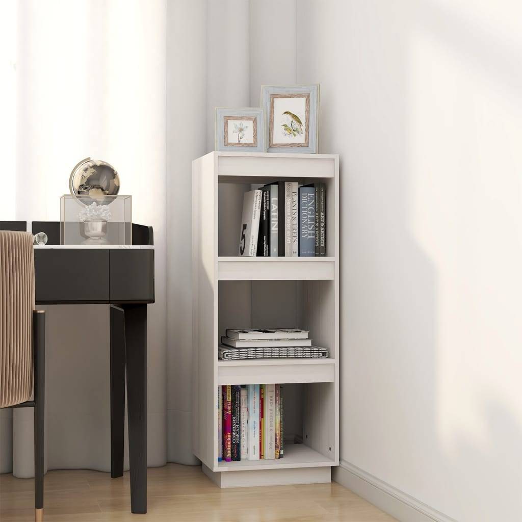 vidaXL Bücherregal/Raumteiler Weiß 40x35x103 cm Massivholz Kiefer