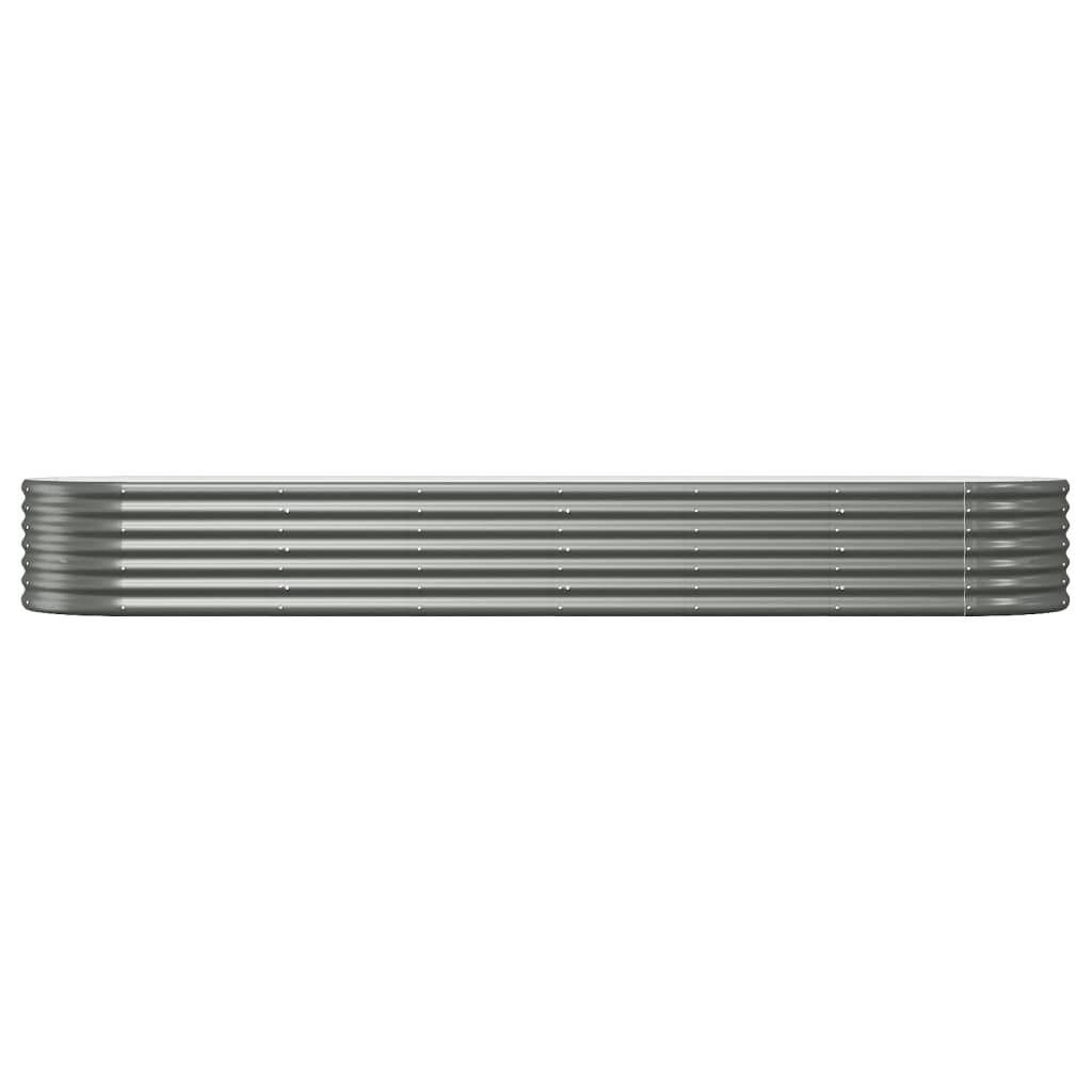 vidaXL Hochbeet Pulverbeschichteter Stahl 296x80x36 cm Grau