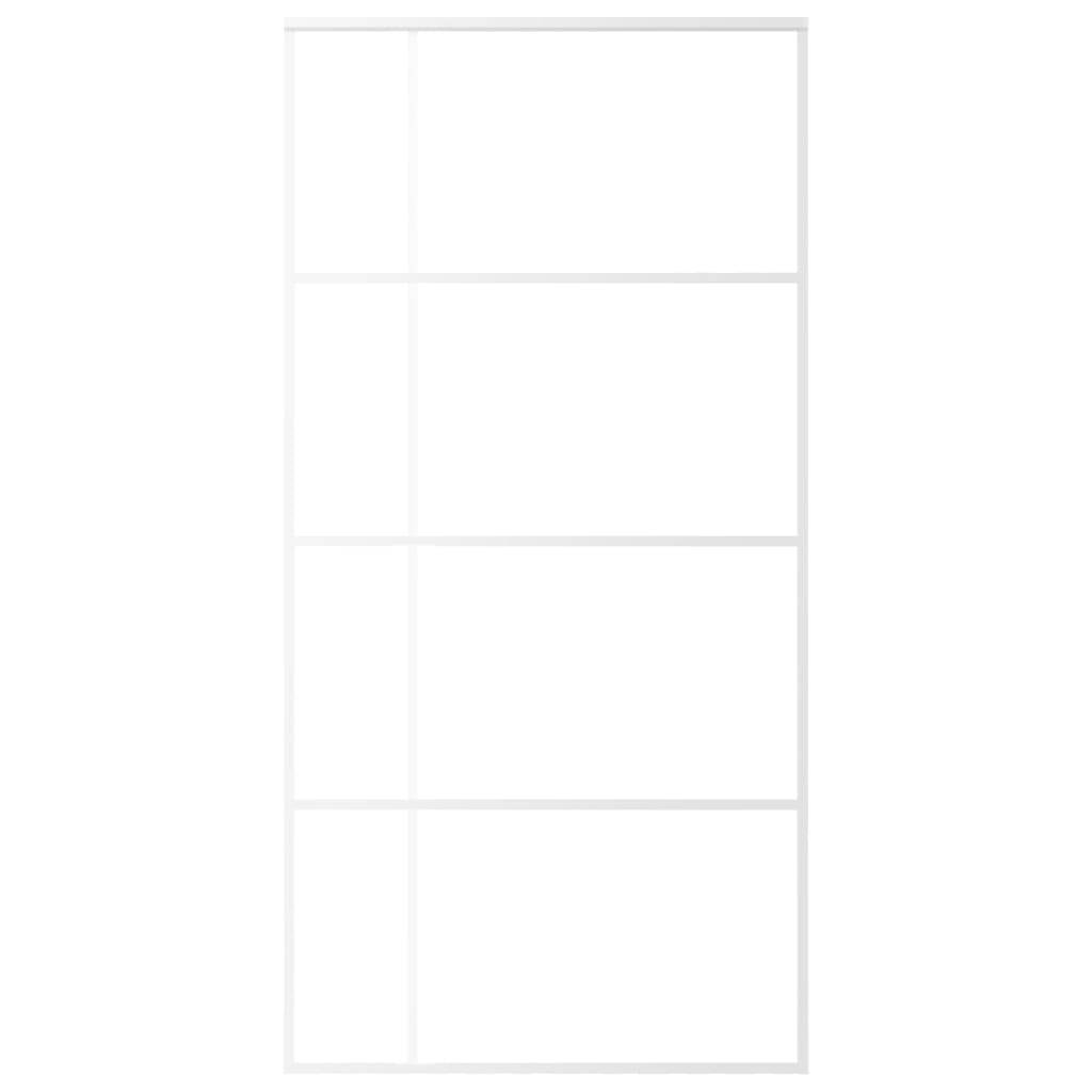 vidaXL Schiebetür ESG Glas und Aluminium 102,5x205 cm Weiß