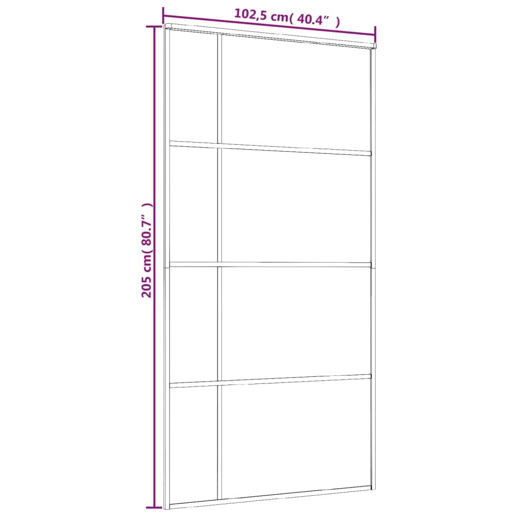 vidaXL Schiebetür ESG Glas und Aluminium 102,5x205 cm Weiß