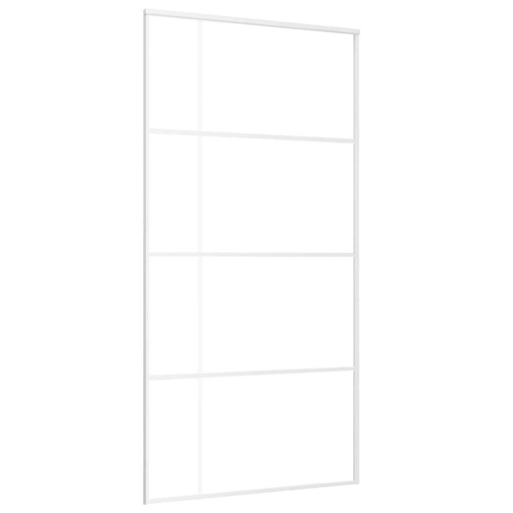 vidaXL Schiebetür ESG Glas und Aluminium 102,5x205 cm Weiß