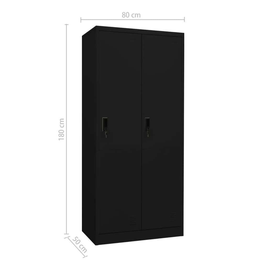 vidaXL Kleiderschrank Schwarz 80x50x180 cm Stahl